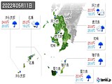 2022年05月11日の鹿児島県の実況天気