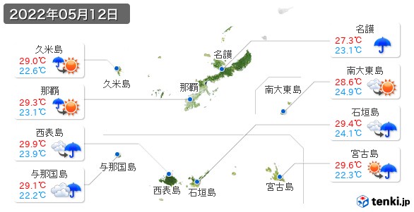 沖縄県(2022年05月12日の天気