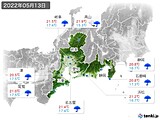 2022年05月13日の東海地方の実況天気