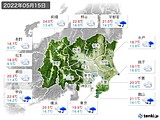 2022年05月15日の関東・甲信地方の実況天気