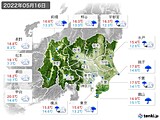 2022年05月16日の関東・甲信地方の実況天気