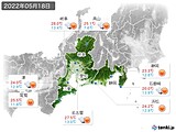 2022年05月18日の東海地方の実況天気