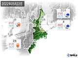 2022年05月22日の三重県の実況天気