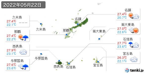 沖縄県(2022年05月22日の天気