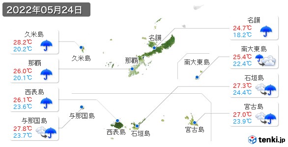 沖縄県(2022年05月24日の天気