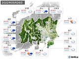 2022年05月26日の関東・甲信地方の実況天気