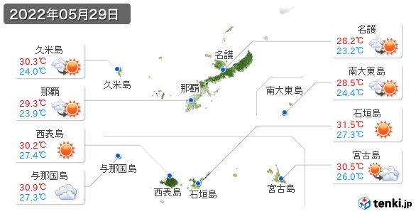 沖縄県(2022年05月29日の天気