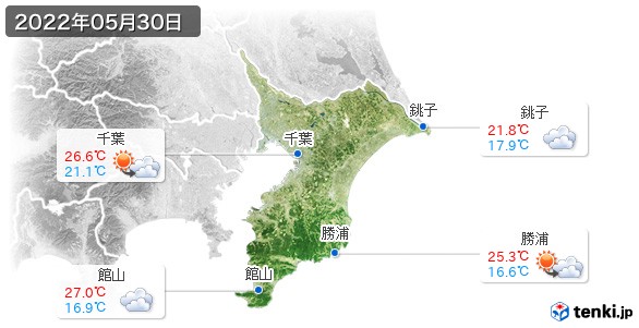 千葉県(2022年05月30日の天気