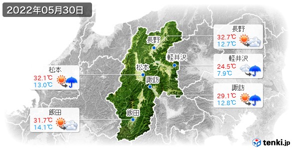 長野県(2022年05月30日の天気