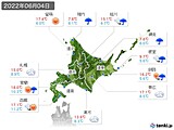 2022年06月04日の北海道地方の実況天気