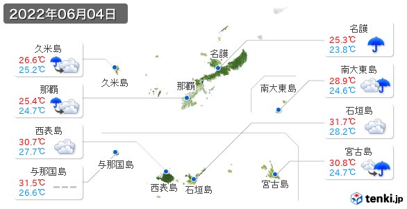 沖縄県(2022年06月04日の天気