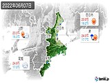 2022年06月07日の三重県の実況天気