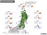2022年06月09日の東北地方の実況天気