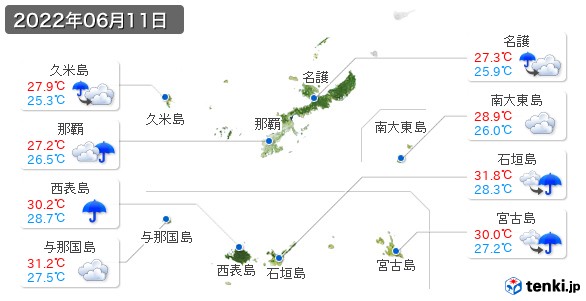 沖縄県(2022年06月11日の天気