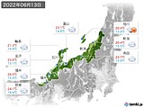 2022年06月13日の北陸地方の実況天気