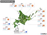 2022年06月14日の北海道地方の実況天気