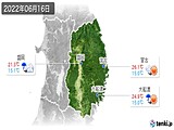 2022年06月16日の岩手県の実況天気
