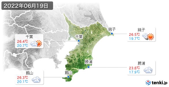 千葉県(2022年06月19日の天気