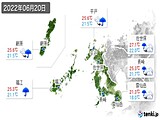 2022年06月20日の長崎県の実況天気