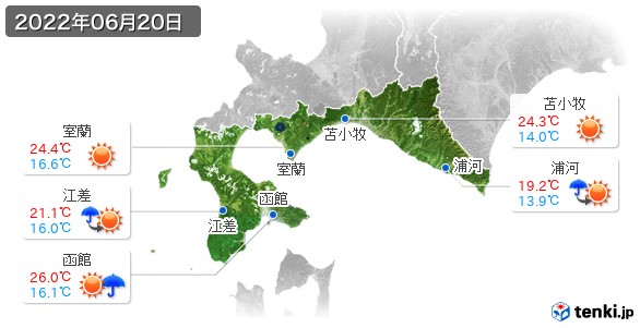 道南(2022年06月20日の天気