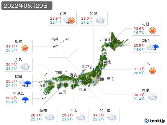 (2022年06月20日の天気