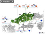 2022年06月21日の中国地方の実況天気