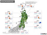 2022年06月22日の東北地方の実況天気