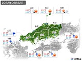 2022年06月22日の中国地方の実況天気