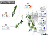 2022年06月22日の長崎県の実況天気