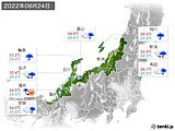 2022年06月24日の北陸地方の実況天気