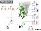 2022年06月24日の鹿児島県の実況天気