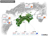 2022年06月26日の四国地方の実況天気