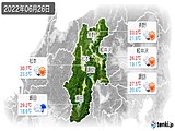 2022年06月26日の長野県の実況天気