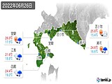 2022年06月26日の道南の実況天気