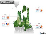 2022年06月27日の青森県の実況天気
