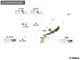 2022年06月28日の沖縄地方の実況天気