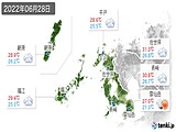 2022年06月28日の長崎県の実況天気