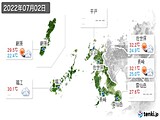 2022年07月02日の長崎県の実況天気