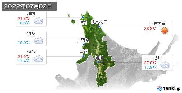 道北(2022年07月02日の天気