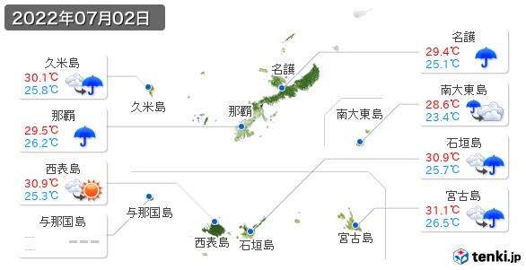 沖縄県(2022年07月02日の天気