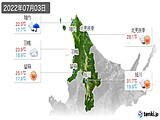 2022年07月03日の道北の実況天気