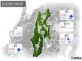 2022年07月03日の長野県の実況天気