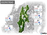 2022年07月04日の長野県の実況天気