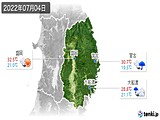 2022年07月04日の岩手県の実況天気