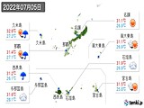 2022年07月05日の沖縄県の実況天気