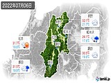2022年07月06日の長野県の実況天気