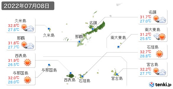 沖縄県(2022年07月08日の天気