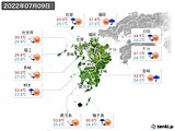 2022年07月09日の九州地方の実況天気