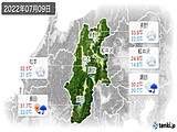 2022年07月09日の長野県の実況天気