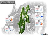 2022年07月10日の長野県の実況天気